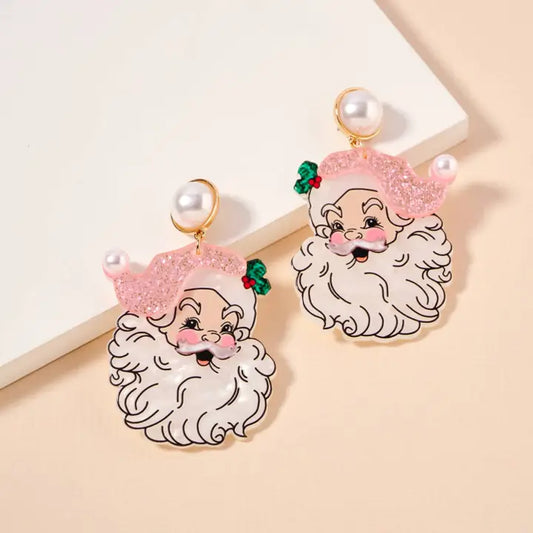 Christmas Santa Claus Dangling Earrings