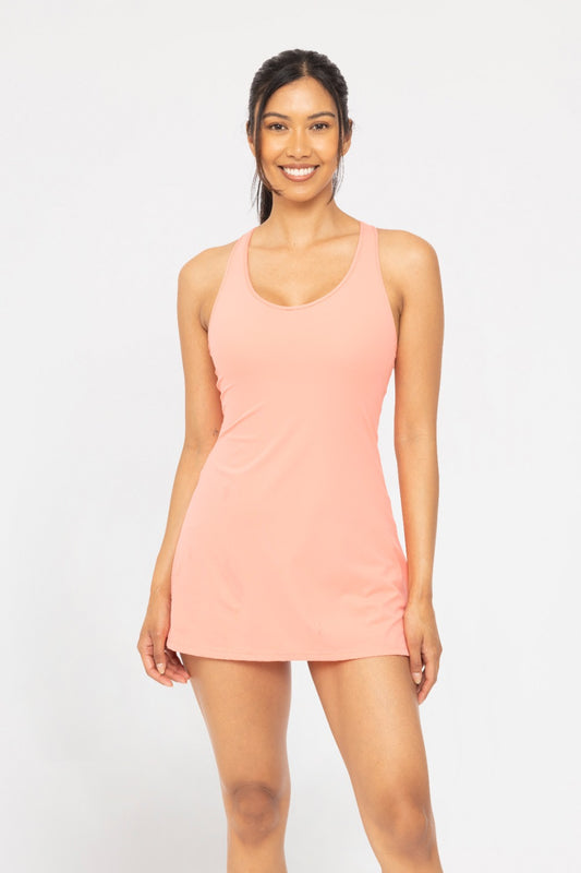 Mono B TWIST RACERBACK FIT-AND-FLARE DRESS