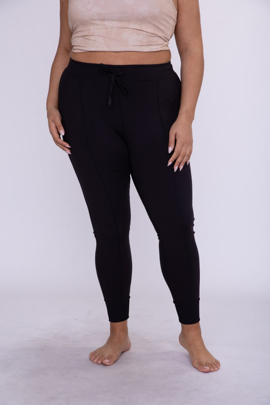 CURVY Slim-Fit Paneled Joggers