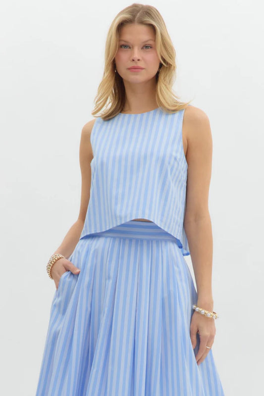 Stripe pattern sleeveless top
