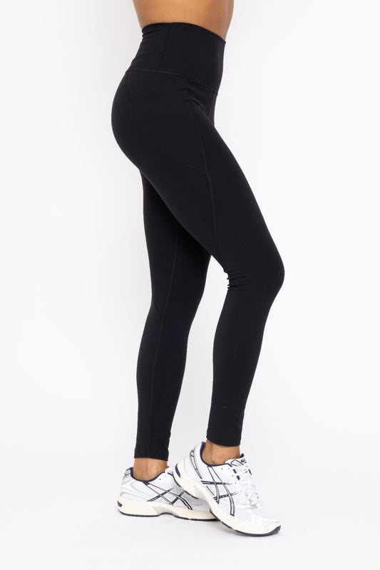 Tapered Band Essential Solid Highwaist Leggings