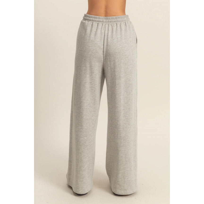 Wide Leg Drawstring Washed Sweatpants