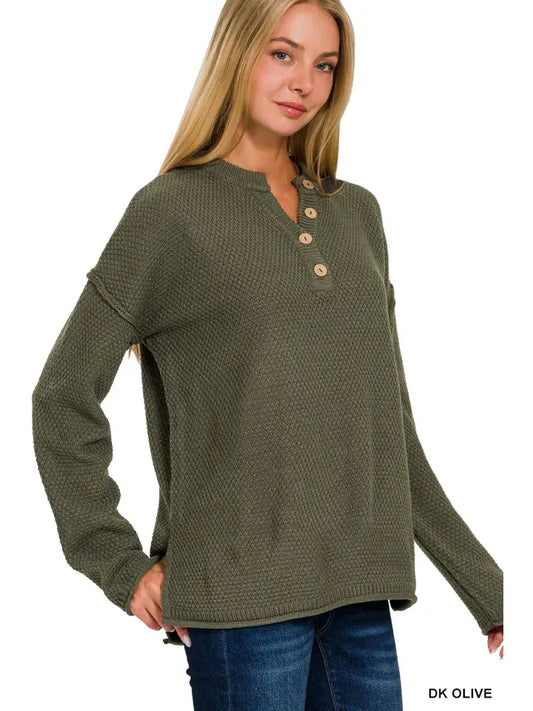 Buttoned Basic Sweater