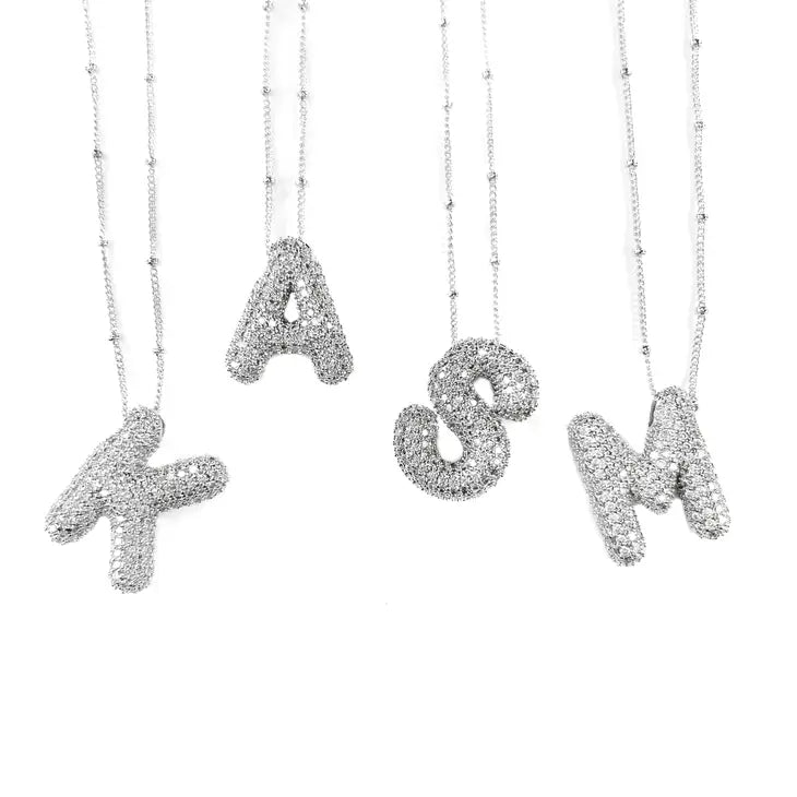 Bubble Balloon Initial Necklaces