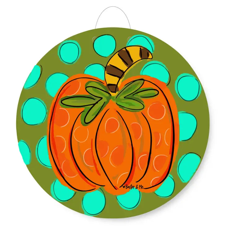 Speckled Pumpkin Door Hanger