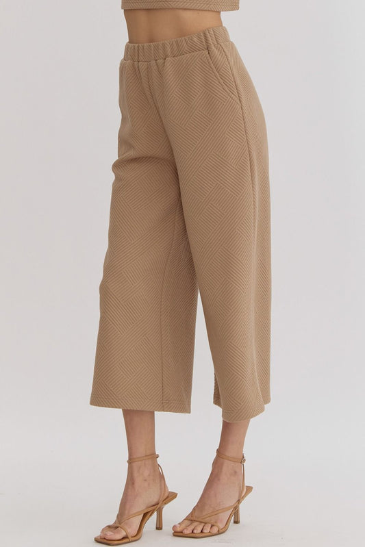 Entro Textured Wide Leg Pants