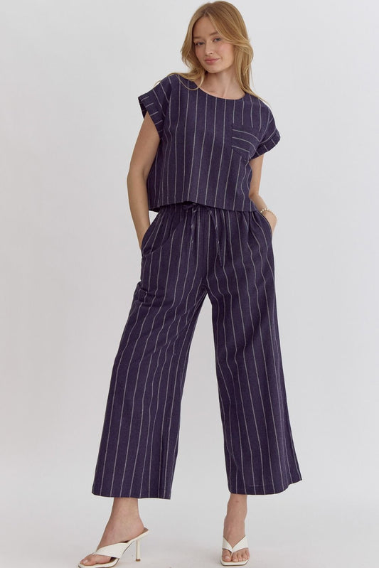 Pin Stripe Wide Leg Pants