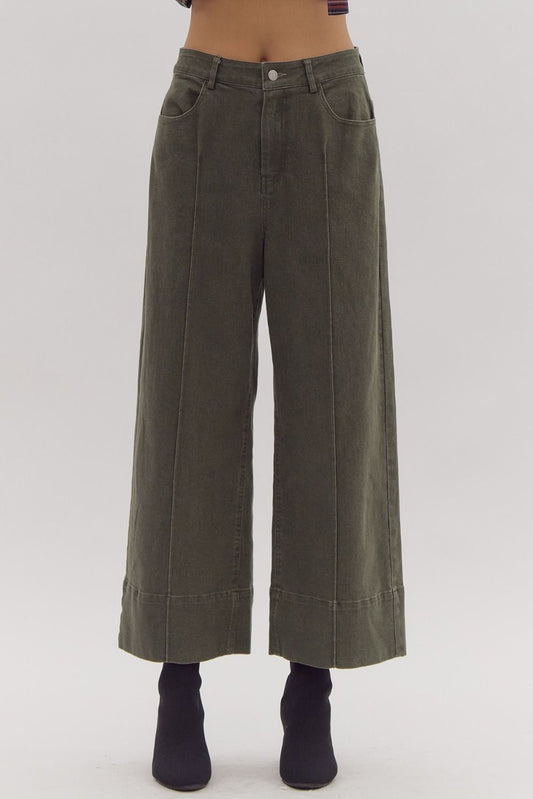 Entro Olive Cropped Jean