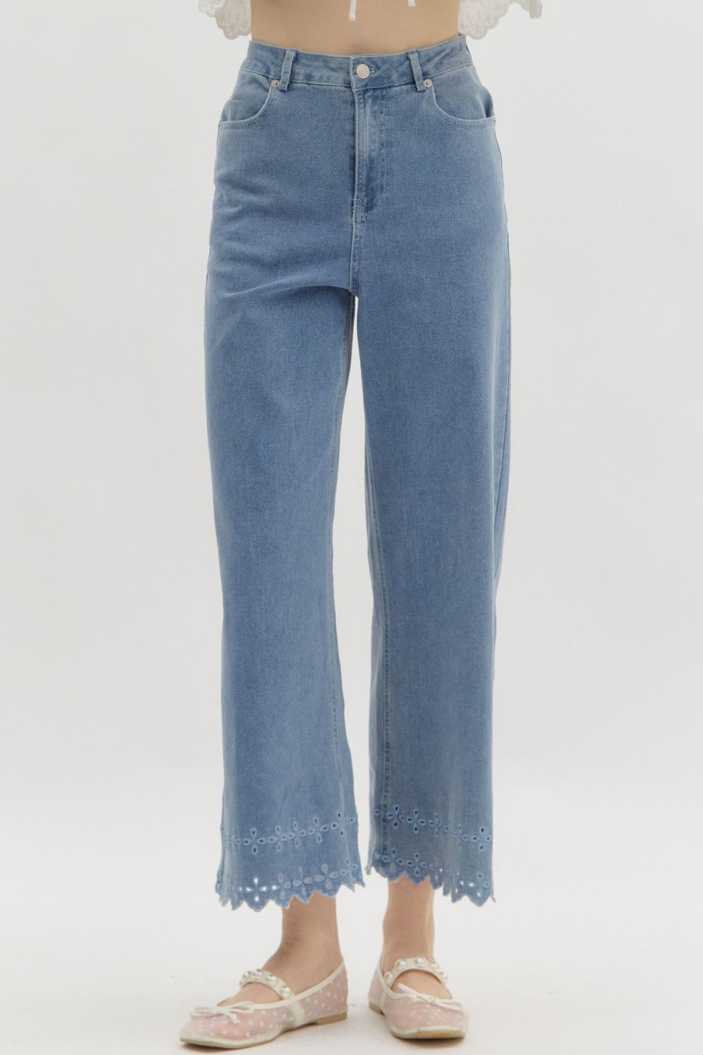 Entro Embroidered Denim Pant