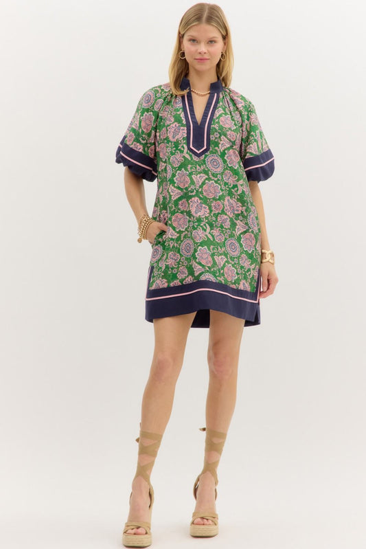 Floral Paisley Pullover Dress