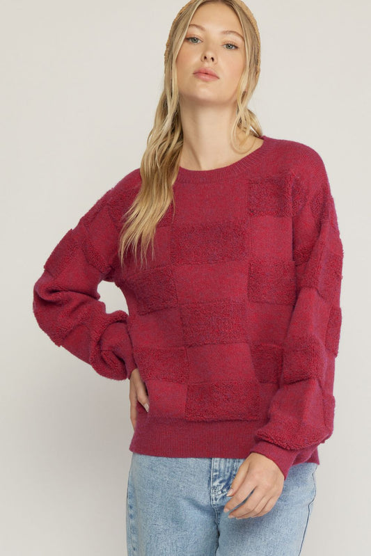 Ruby Checkered Sweater