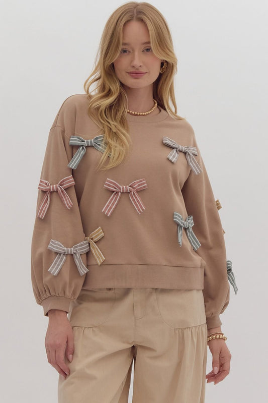 ENTRO Stripe Bow Top