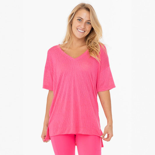 Mono B Modal Blend Hi-Lo V-Neck