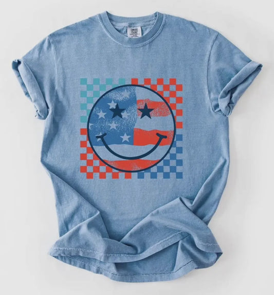 Checkered Smiley T-Shirt