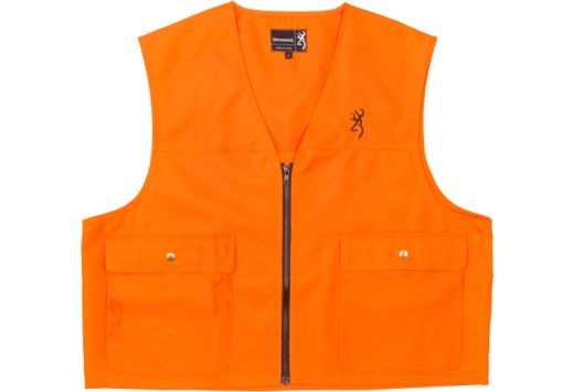 BROWNING SAFETY VEST BUCK MARK LOGO BLAZE ORANGE