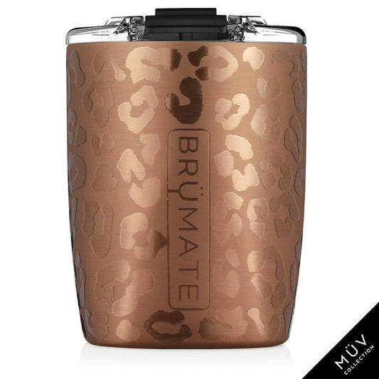 BRÜMATE ROCKS TUMBLER 12OZ | GOLD LEOPARD